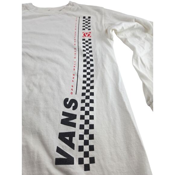 Vans | White, Long Sleeve, Checkered Shirt | Size Small - Picture 2 of 7